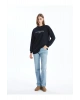 Bisiklet Yaka Baskili Oversize Kadin Sweatshirt Tunik - W4KR68Z8