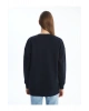 Bisiklet Yaka Baskili Oversize Kadin Sweatshirt Tunik - W4KR68Z8