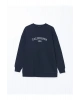 Bisiklet Yaka Baskili Oversize Kadin Sweatshirt Tunik - W4KR68Z8