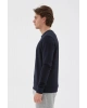 Bisiklet Yaka Baskılı Sweatshirt Lacivert / Navy