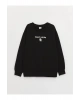 Bisiklet Yaka Baskılı Uzun Kollu Erkek Çocuk Sweatshirt