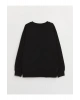 Bisiklet Yaka Baskılı Uzun Kollu Erkek Çocuk Sweatshirt