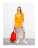 Bisiklet Yaka Baskılı Uzun Kollu Kadın Sweatshirt