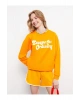 Bisiklet Yaka Baskılı Uzun Kollu Kadın Sweatshirt