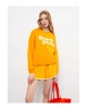 Bisiklet Yaka Baskılı Uzun Kollu Kadın Sweatshirt