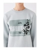 Bisiklet Yaka Baskılı Uzun Kollu Kadın Sweatshirt