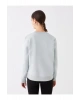 Bisiklet Yaka Baskılı Uzun Kollu Kadın Sweatshirt
