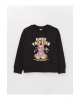 Bisiklet Yaka Baskılı Uzun Kollu Kız Çocuk Sweatshirt