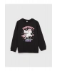 Bisiklet Yaka Baskılı Uzun Kollu Kız Çocuk Sweatshirt