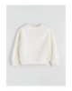 Bisiklet Yaka Çiçekli Kız Çocuk Sweatshirt (W5)