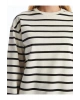 Bisiklet Yaka Çizgili Kadın Sweatshirt