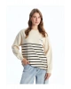 Bisiklet Yaka Çizgili Kadın Sweatshirt Tunik