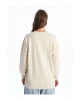 Bisiklet Yaka Çizgili Kadın Sweatshirt Tunik