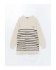 Bisiklet Yaka Çizgili Kadın Sweatshirt Tunik