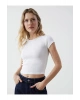 Bisiklet Yaka Dokulu Kadın Crop (S5)