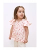 Bisiklet Yaka Kısa Kollu Baskılı Kız Bebek Gömlek