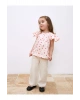 Bisiklet Yaka Kısa Kollu Baskılı Kız Bebek Gömlek
