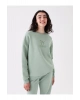 Bisiklet Yaka Nakışlı Uzun Kollu Oversize Kadın Sweatshirt
