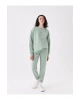 Bisiklet Yaka Nakışlı Uzun Kollu Oversize Kadın Sweatshirt