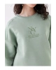 Bisiklet Yaka Nakışlı Uzun Kollu Oversize Kadın Sweatshirt