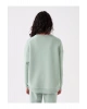 Bisiklet Yaka Nakışlı Uzun Kollu Oversize Kadın Sweatshirt