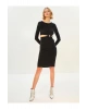 Bisiklet Yaka Pencere Detaylı Uzun Kollu Kadın Bodycon Elbise