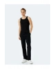 Bisiklet Yaka Slim Fit Kolsuz Fitilli Basic Atlet