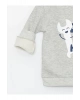 Bisiklet Yaka Uzun Kollu Baskılı Erkek Bebek Sweatshirt ve Eşofman Altı 2li Takım