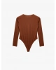 Bisiklet Yaka Uzun Kollu Bodysuit