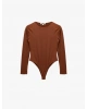Bisiklet Yaka Uzun Kollu Bodysuit