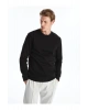 Bisiklet Yaka Uzun Kollu Erkek Kalın Sweatshirt (W4)