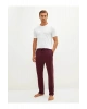 Bordo Standart Kalıp Erkek Pijama Alt