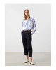 LCW Vision Lacivert Çiçekli Oversize Kadın Gömlek
