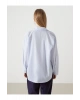 Cizgili Oversize Oxford Kadin Gomlek