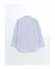 Cizgili Oversize Oxford Kadin Gomlek
