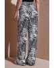 Desenli Regular Fit Yüksek Bel Bol Paça Pantolon PANTOLON 25Y0179K1