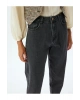 Düz Paça Kot Pantolon Normal Bel Düğmeli Cepli - Mom Jean