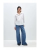 Düz Uzun Kollu Oversize Poplin Kadın Gömlek