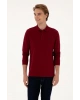 Erkek Bordo Basic Sweatshirt