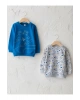 LCW baby Mavi Bisiklet Yaka Uzun Kol Baskılı Erkek Bebek Sweatshirt 2li