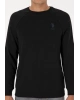 Erkek Regular Fit Bisiklet Yaka Siyah Basic Sweatshirt