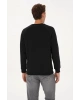 Erkek Regular Fit Bisiklet Yaka Siyah Basic Sweatshirt