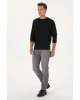 Erkek Regular Fit Bisiklet Yaka Siyah Basic Sweatshirt