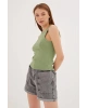 Fashion Friends Crop Atlet Haki