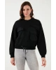 Fashion Friends Pamuk Karışımlı Regular Fit Bisiklet Yaka Cepli Sweat SWEAT 2