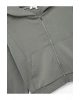 Fermuarlı Kapüşonlu Crop Gri Kadın Sweatshirt 6WAL10483IK