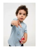 Hakim Yaka Kısa Kollu Erkek Bebek Jean Gömlek