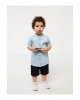 Hakim Yaka Kısa Kollu Erkek Bebek Jean Gömlek