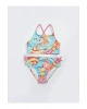 LCW Kids Turuncu Hızlı Kuruyan Baskılı Kız Çocuk Bikini