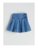 Indigo Basic Pileli Kız Çocuk Jean Etek